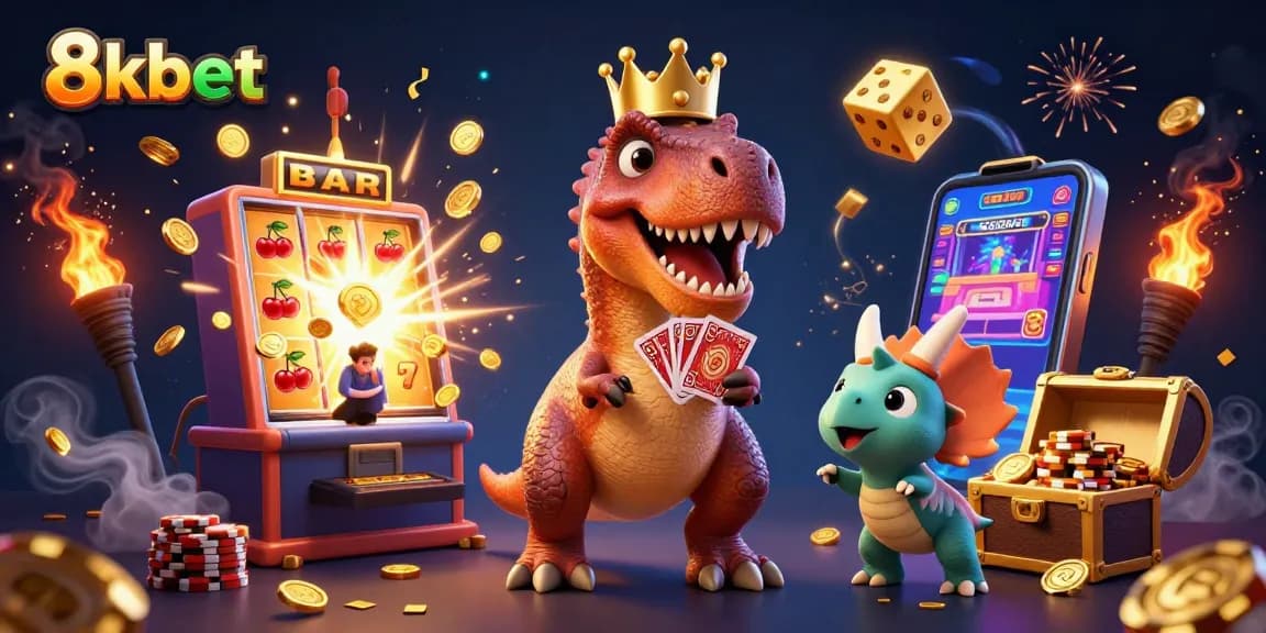 Engage with exciting casino entertainment at 8kbet featuring fun characters and vibrant gaming elements.