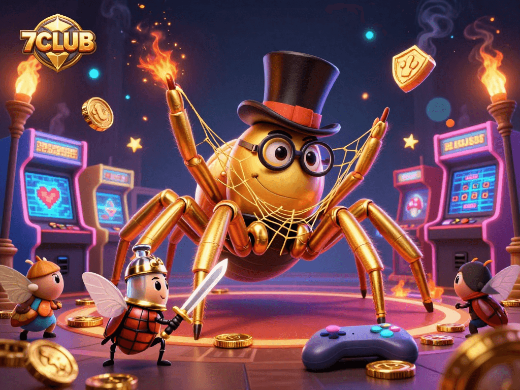 Experience thrilling moments at 7CLUB casino in a vibrant 3D scene full of excitement.