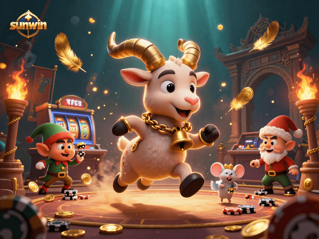 Experience the thrill at sunwin's festive horror casino with Krampus, angel mouse, and elf gremlins.