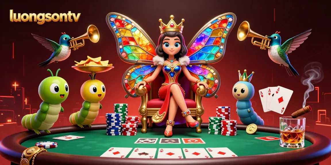 Engage in thrilling gameplay with luongsontv's vibrant 3D illustration of a whimsical casino scene.