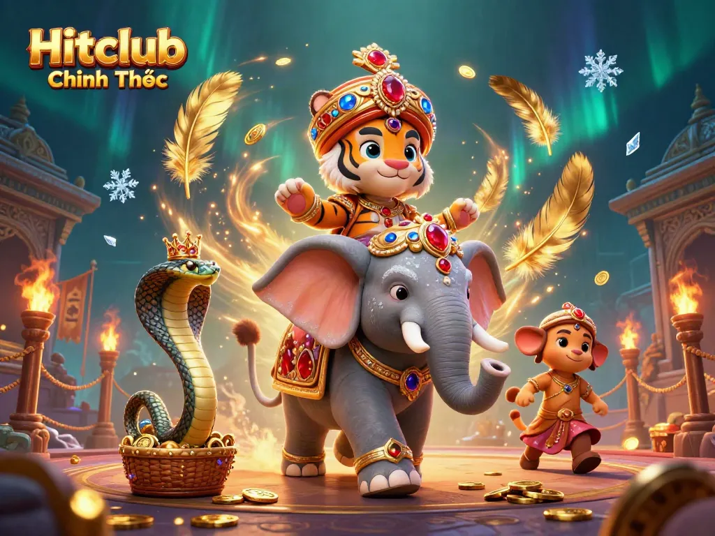 Engage with Hitclub Chính Thức for thrilling casino experiences featuring a jewel-encrusted elephant.