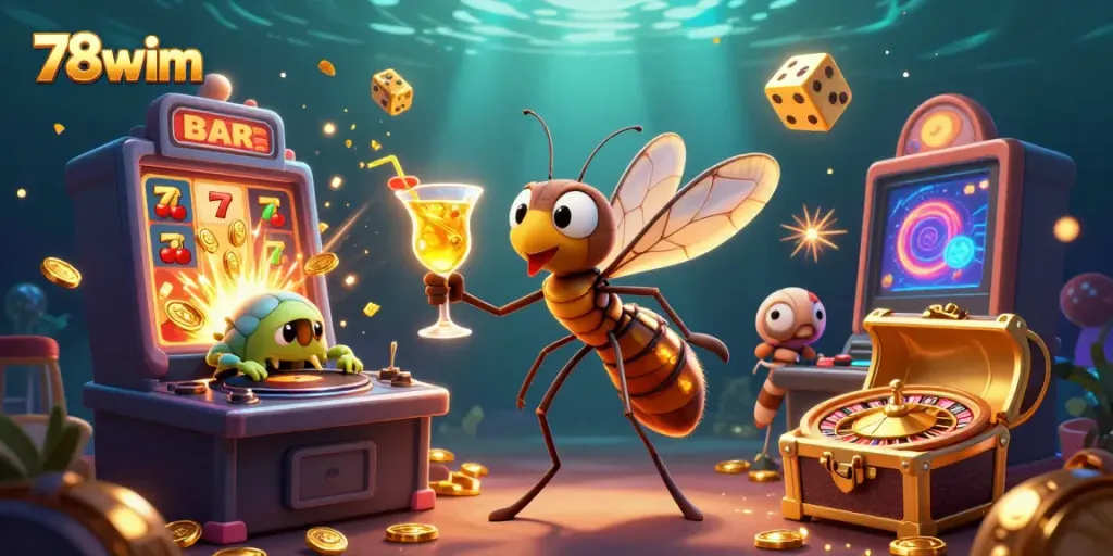 Experience the vibrant world of 78wim with exciting casino characters and elements bursting into action.