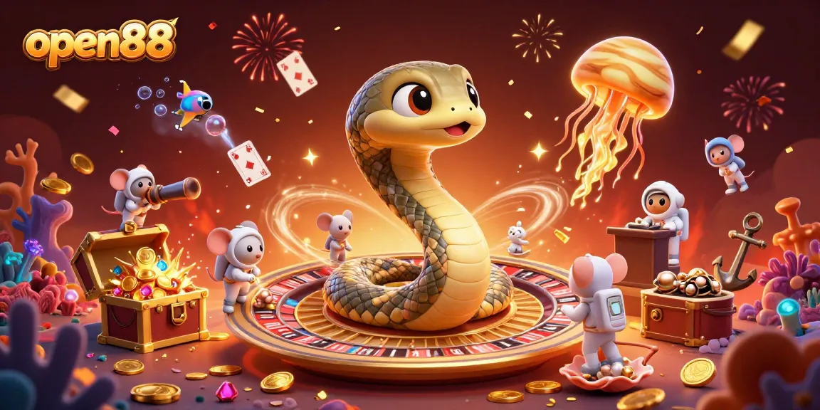 Experience thrilling gameplay at open88 with a vibrant 3D casino scene capturing the excitement of betting.