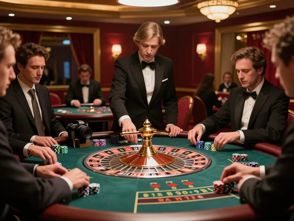 Tỷ lệ kèo nhà cái 5 displayed prominently as players engage with roulette bets in a luxurious casino setting.