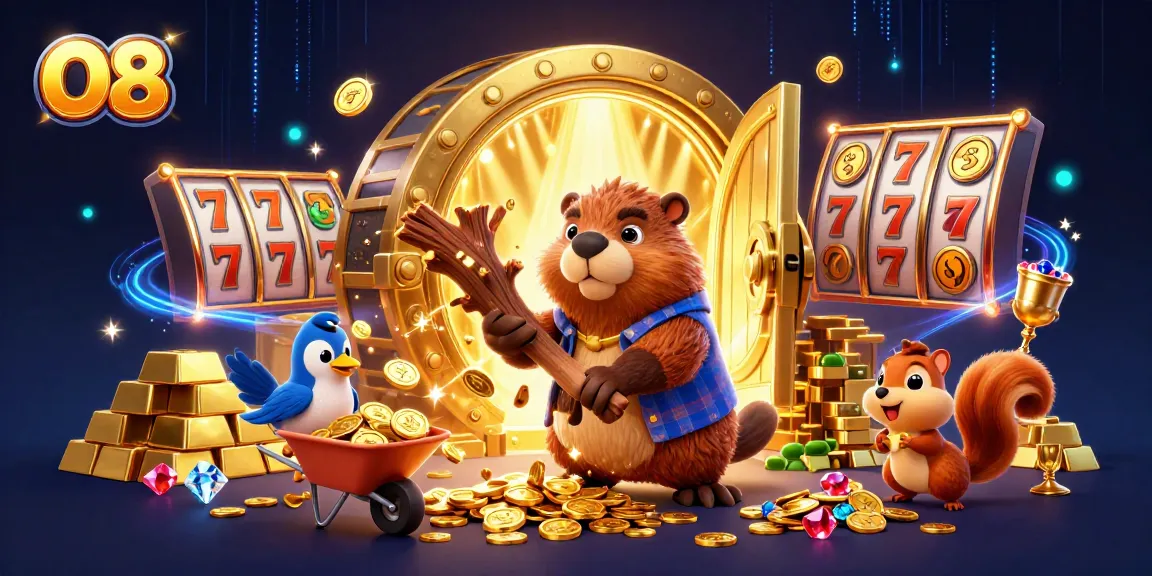 O8 enhances winning potential with vibrant slot symbols and golden coins raining down