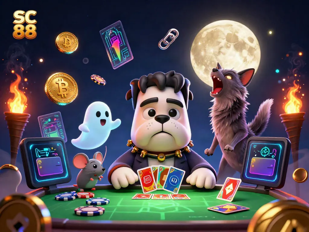 Engage in winning hands with SC 88 as a Frankenstein bulldog dealer leads the action.
