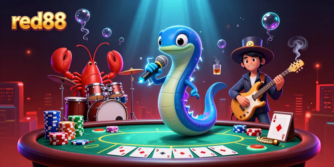 Join the fun with red88's electrifying underwater casino adventure featuring a DJ eel and dynamic band!