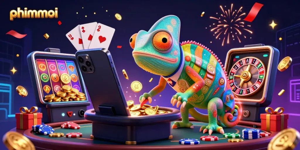 Engage with phimmoi, exploring vibrant casino elements in an animated scene.