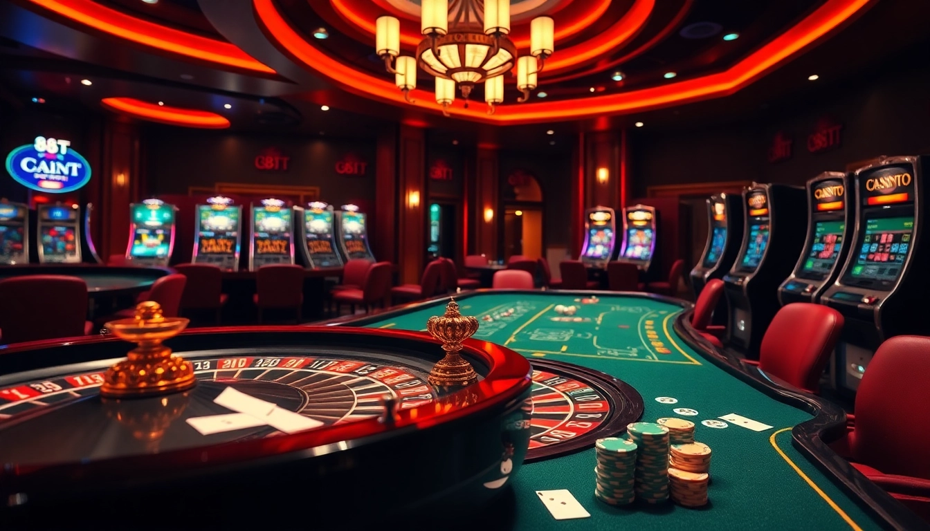 Experience thrilling moments at an 88TT gambling table surrounded by poker chips and slot machines.