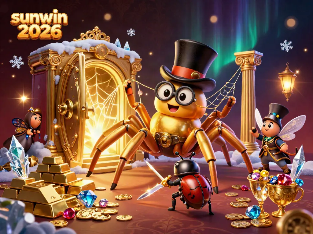 Engage with sunwin 2026 gaming excitement as a knight challenges a golden spider in an animated casino realm.