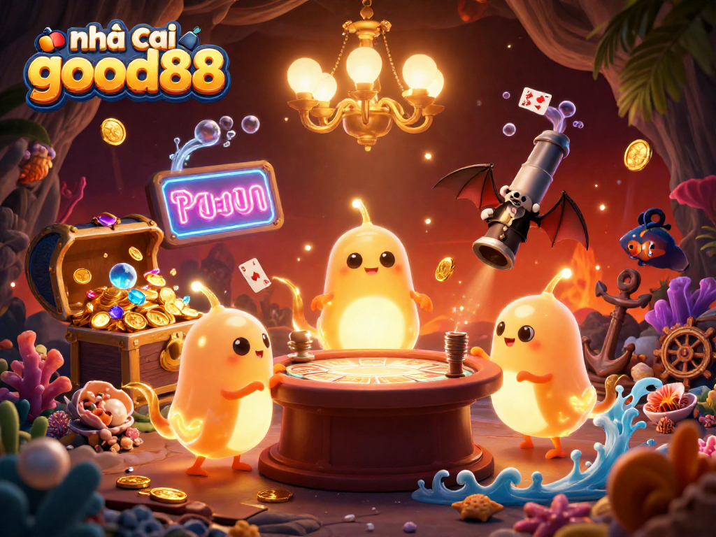 Experience the magic of Nhà cái good88 with vibrant gaming elements in a cave casino setting.
