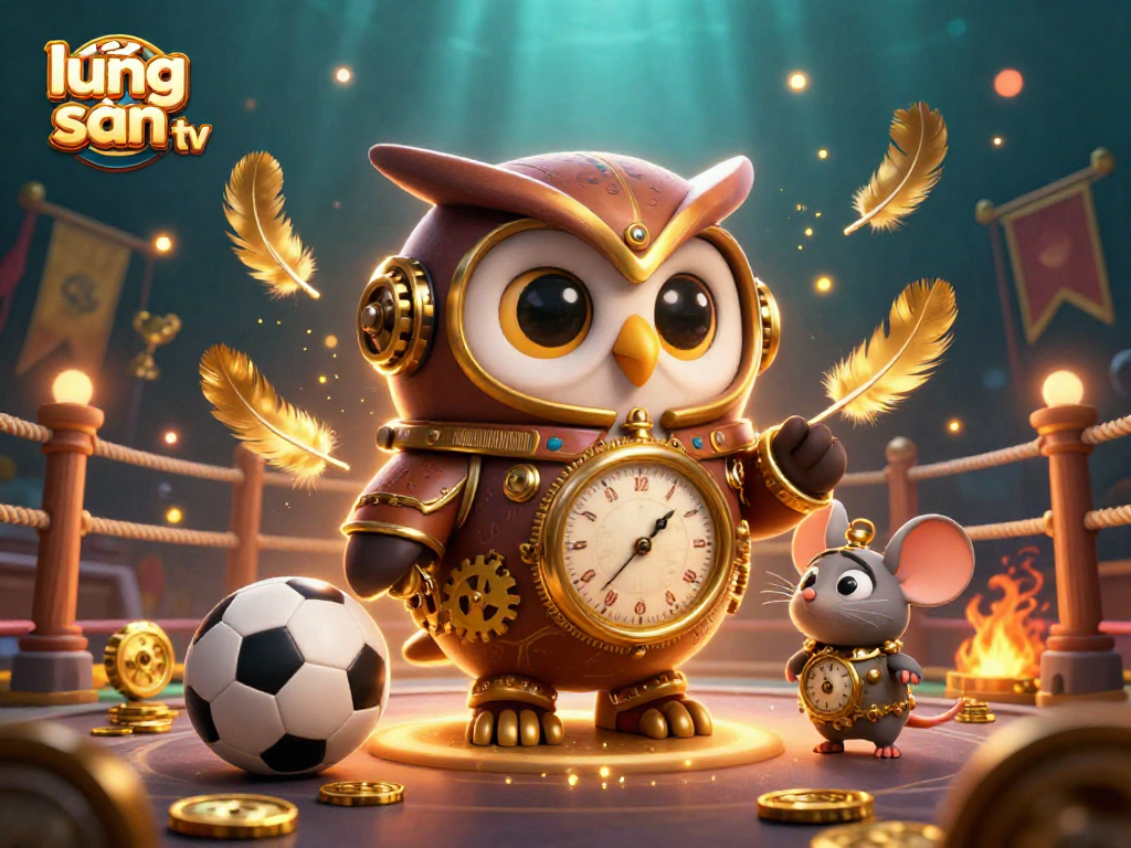 Experience thrilling sports betting dynamics with lương sơn tv's colorful 3D illustration featuring an owl and betting elements.