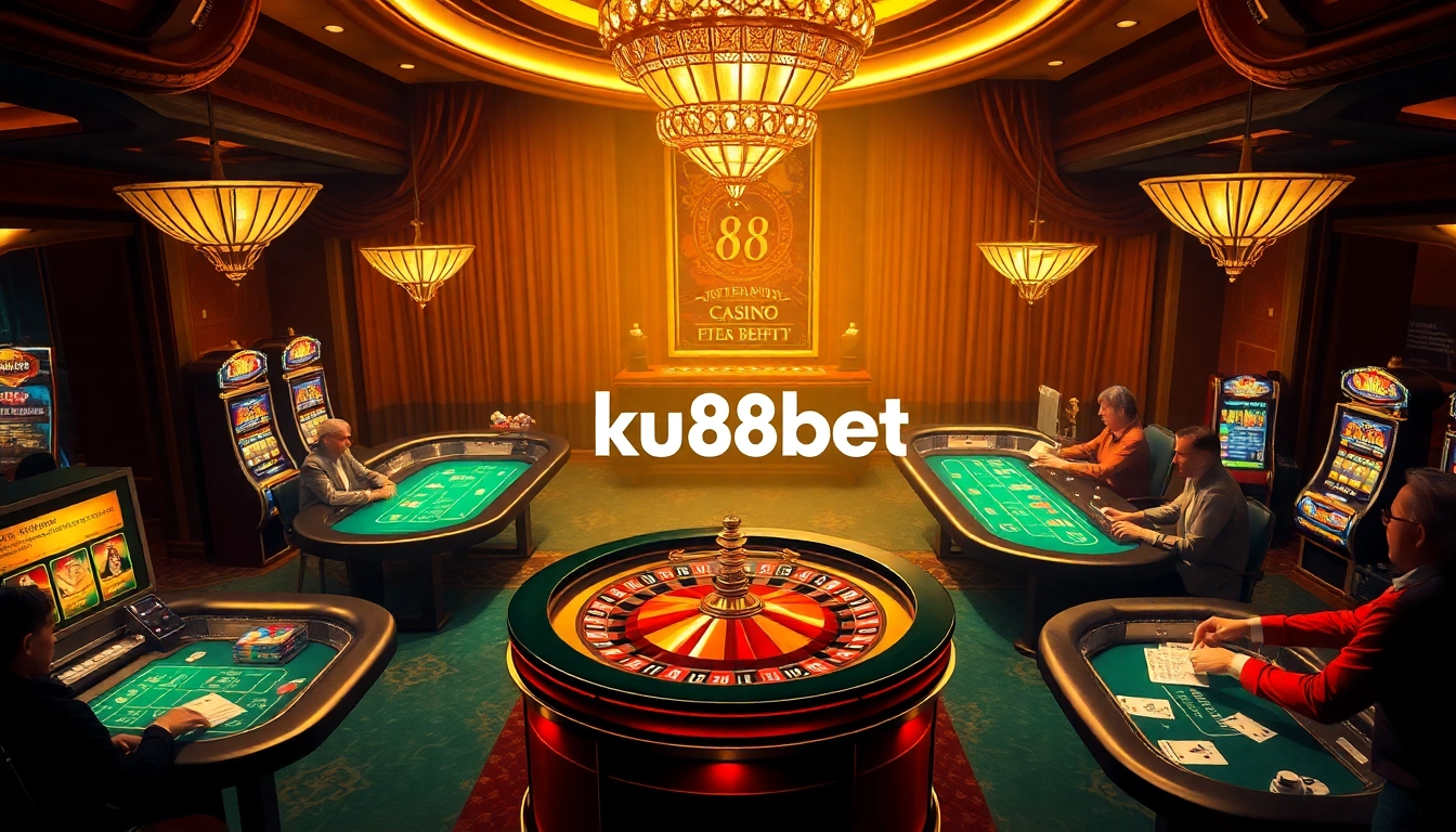 Experience high-stakes gaming at ku88bet's luxurious casino with thrilling poker and roulette games.