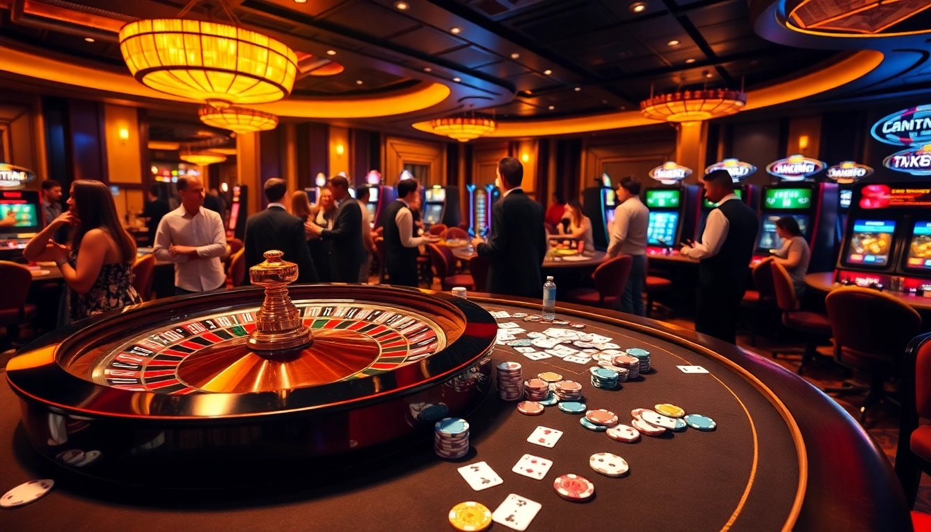Engaging gameplay scene at Nhà Cái TX88 featuring roulette, poker, and vibrant casino atmosphere.